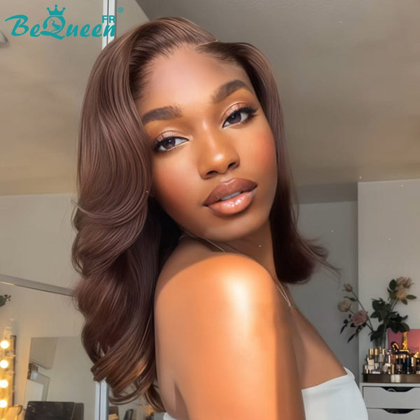 BeQueen "Hilary" Perruque Longue Body wave couleur Marron sans colle Moitié prix