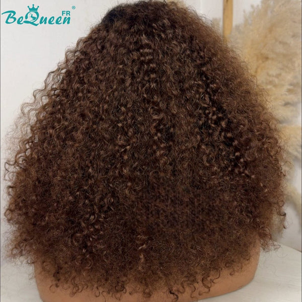 BeQueen "Hilary" Long Curly Black and Brown Lace Front Wig Half Price