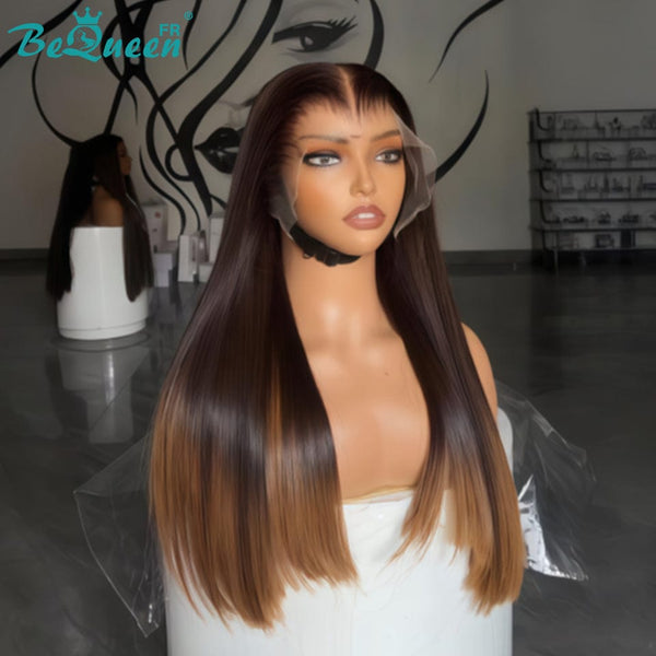 BeQueen "Hilary" Peluca Larga Lisa color Marrón con Frente de Encaje Mitad de precio