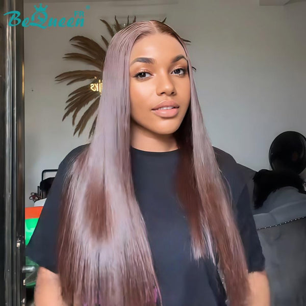 BeQueen "Hilary" Perruque Longue Lisse couleur Marron avec Lace frontale Moitié prix