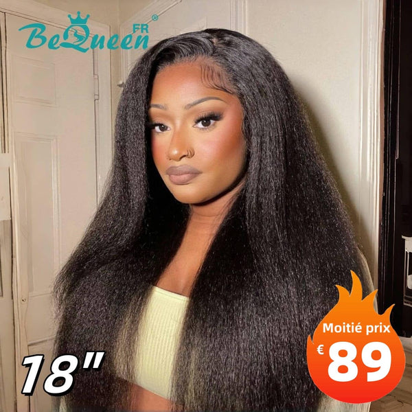 BeQueen "Iwa" Perruca Larga Rizada Lisa 18 Pulgadas Mitad de precio