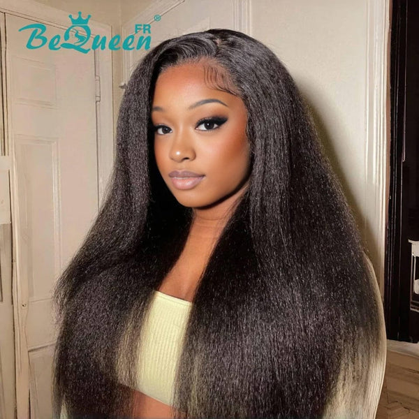 BeQueen "Iwa" Perruque Longue Kinky Straight 18 Pouces Moitié prix