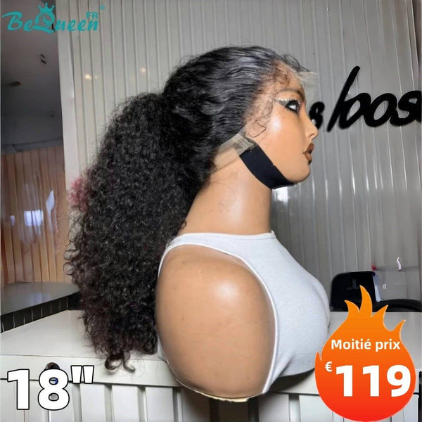 BeQueen "Jessie" Lange Lockige Wellenperücke mit Spitze 360 18 Zoll Halbpreis 