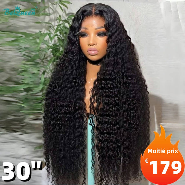 BeQueen "Jessie" Perruque Longue Onda Profunda com Frente de Renda 30 Polegadas Meio Preço