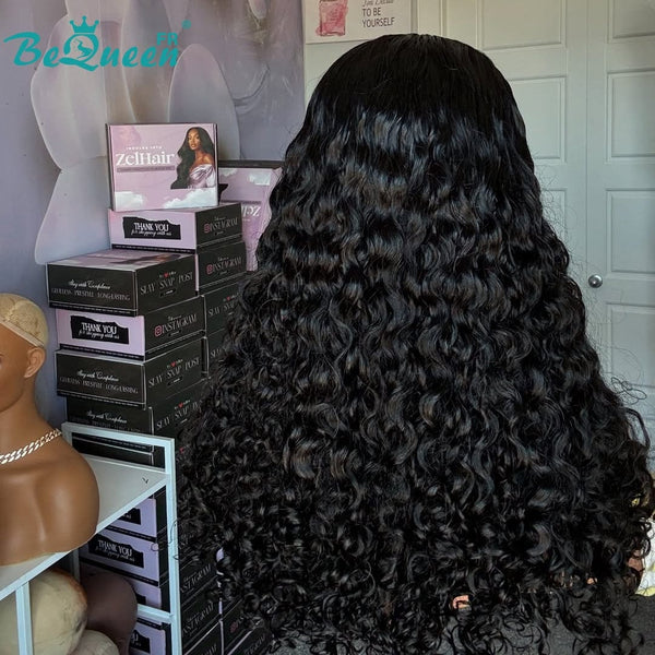 BeQueen "Jessie" Long Deep Wave Wig with Glueless Lace Front Ready to Wear 18 Inches Half Price