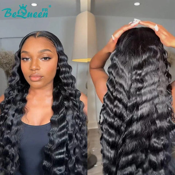 BeQueen "Jessie" Perruque Longue Onda Profunda Com Franja Frontal SDD 100% Vienenses 250% Densidade