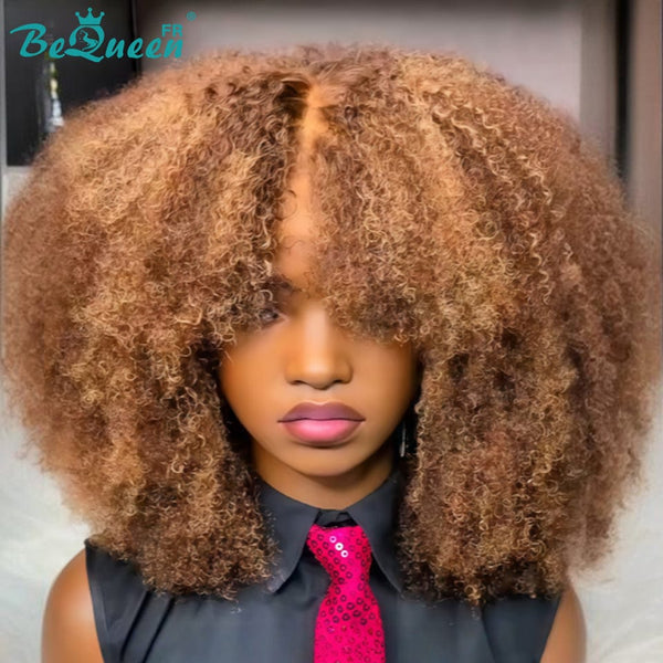 BeQueen "Josie" Perücke Bob Curly wave schwarz und braun ohne Kleber style 2