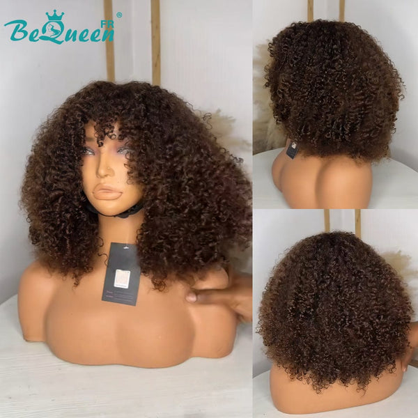 BeQueen "Josie" Bob-Kurzhaarperücke mit Lockenwellen, braun, ohne Klebstoff, 12 Zoll, halbpreisig. 