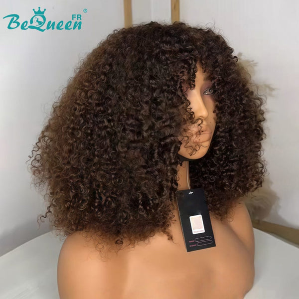 BeQueen "Josie" Bob-Kurzhaarperücke mit Lockenwellen, braun, ohne Klebstoff, 12 Zoll, halbpreisig. 