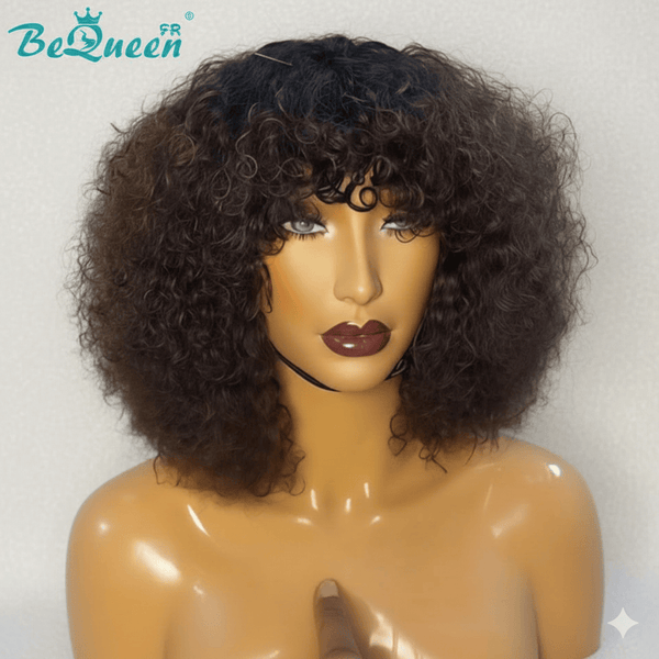 BeQueen "Josie" Perruque Onda Cacheada Castanho Misto Mel Sem cola 12 Polegadas Meio preço