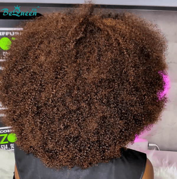 BeQueen "Josie" Perruque Bob Curly wave noir et marron Sans colle style 2