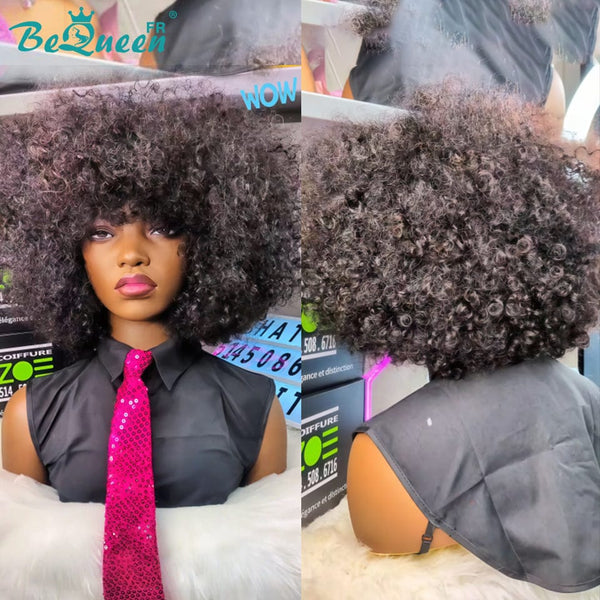 BeQueen "Josie" Perücke Bob Curly wave schwarz und braun ohne Kleber style 2