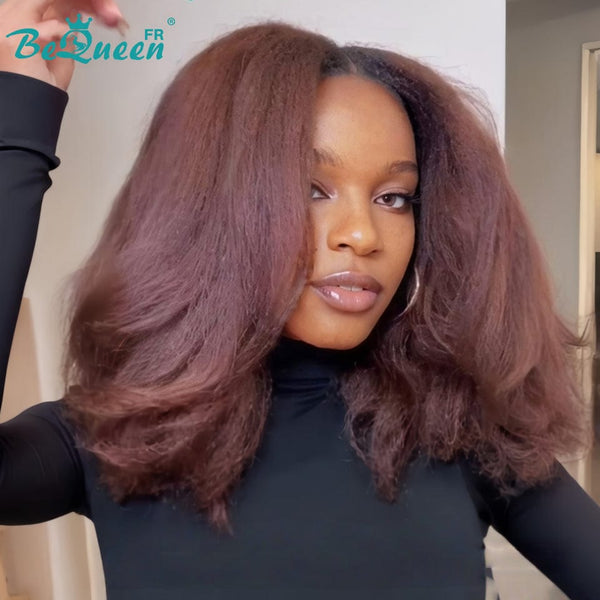 BeQueen “Kily” Bob Wig Curly Edges Kinky Straight Ready to Wear Glueless 13x4