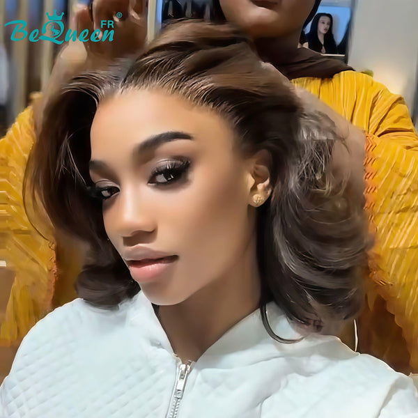 BeQueen "Masala" Perruque Customisée Longue bouncy Wave couleur Marron Prêt à porter Sans Colle 13X4