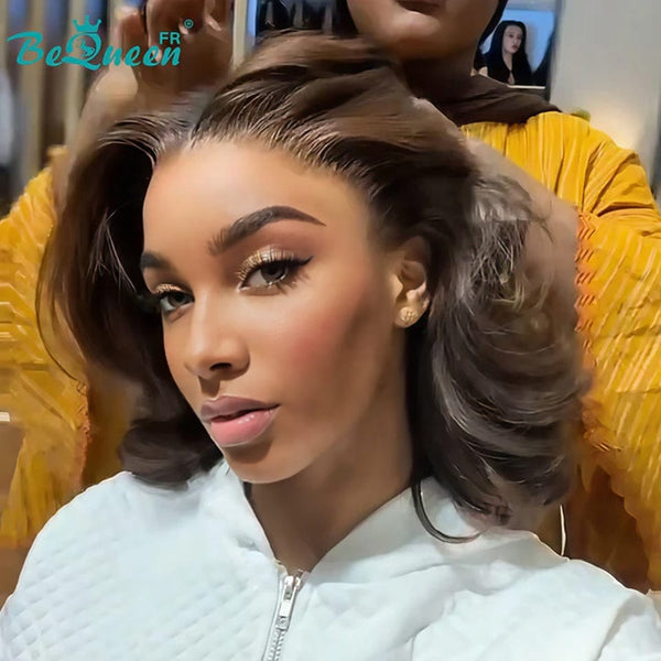BeQueen "Masala" Perruque Customisée Longue bouncy Wave couleur Marron Prêt à porter Sans Colle 13X4