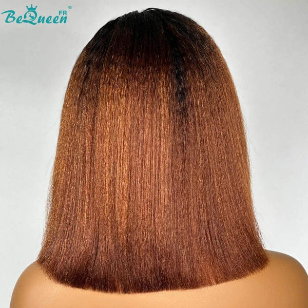 BeQueen “Mily” Perruque Bob Bords Bouclés Kinky Straight Prêt à porter Sans Colle 4x4