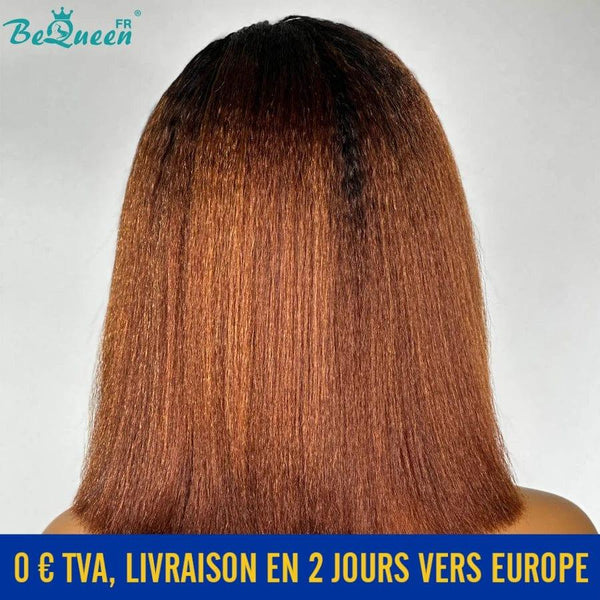 BeQueen “Mily” Perruque Bob Bords Bouclés Kinky Straight Prêt à porter Sans Colle 13x4 em França