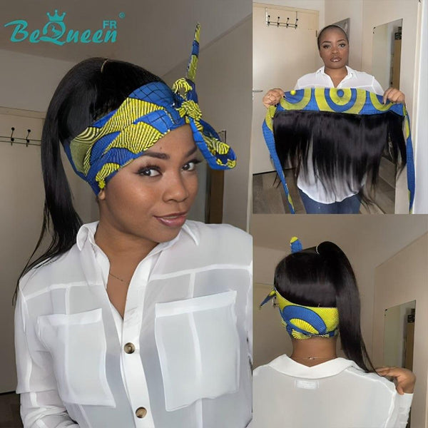 BeQueen "Mimmy" Smooth Hair Bandana 16 inches without glue 100% human hair 