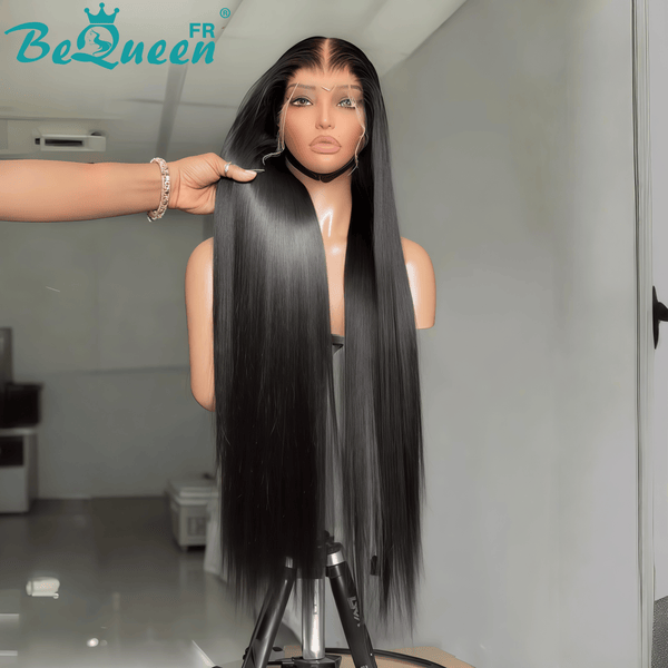 BeQueen "Mina" Wig Long Straight Ready-to-Wear No Glue with Lace Closure 30 Inches Half Price style2