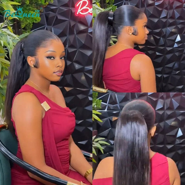 BeQueen “Mina” Long Straight Lace Front Wig 20 Inches Half Price