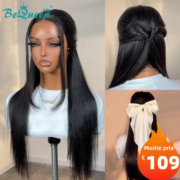BeQueen “Mina" Perruque Longue Lisse avec Lace Frontale 24 Pouces déjà Customisée Sans colle prêt à porter Moitié prix