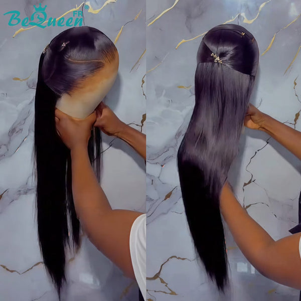 BeQueen “Mina” Long Straight Lace Front Wig 24 Inches Already Customized Glueless Ready to Wear Half Price