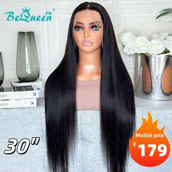 BeQueen "Mina" Long Straight Lace Front Wig 30 Inches Half Price