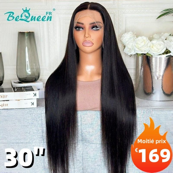 BeQueen "Mina" Perruque Longue Lisse avec Lace Frontale 30 Pouces Moitié prix