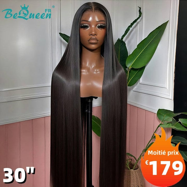 BeQueen "Mina" Long Straight Glueless Wig Ready to Wear with Lace Closure 30 Inches Half Price