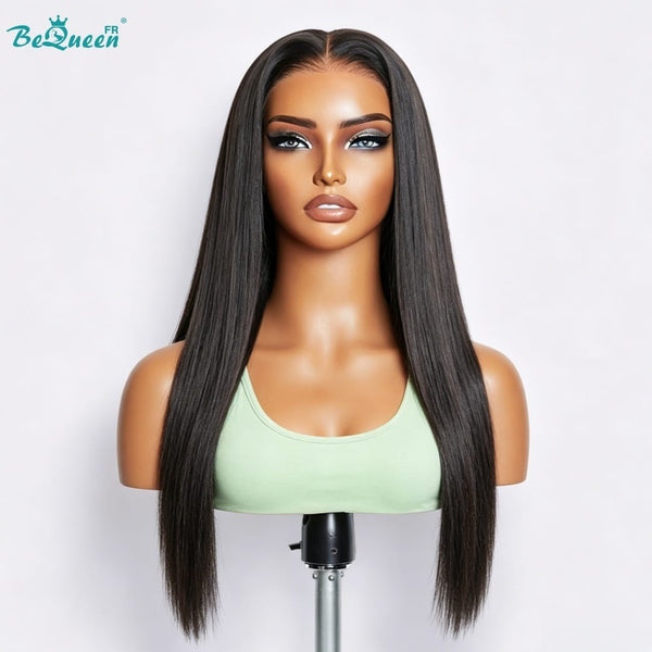 BeQueen "Mina" Perruque Longue noir Lisse sans colle 100% raw hair bonne qualité peut durer 20 ans