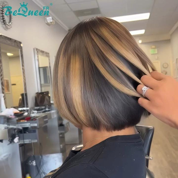 BeQueen "Sonia" Bob-Glatze mit Spitzenfrontal 10 Zoll halbpreisig 