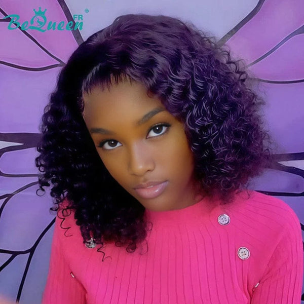 BeQueen "Pamale" Perruque Bob curly wave avec Lace Frontale 14 Pouces sans colle prête à porter Moitié prix