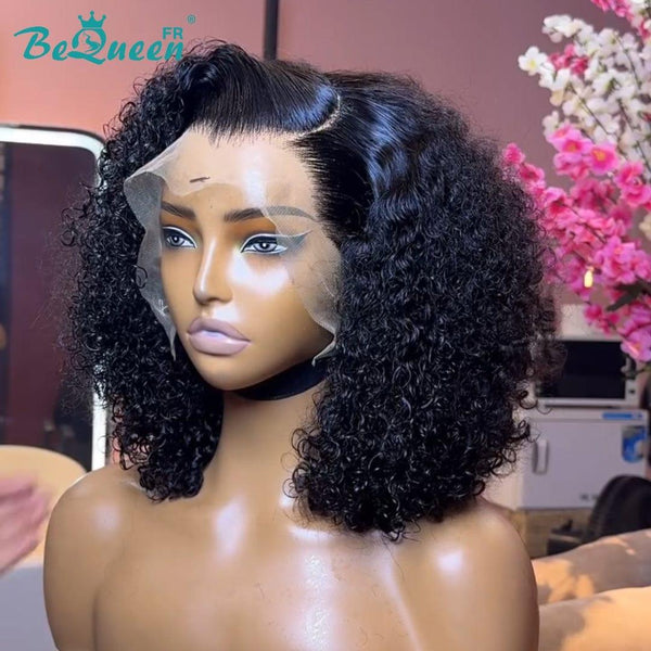 BeQueen "Pamela" Bob Curly Wave Wig with Lace Frontal 13*4 Half Price 
