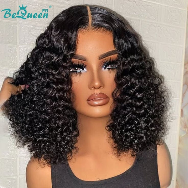 BeQueen "Paula" Deep Wave Bob Wig with Lace Front 14 Inches Half Price