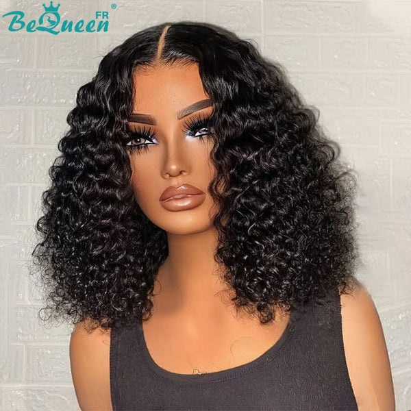 BeQueen "Paula" Deep Wave Bob Wig with Lace Front 14 Inches Half Price