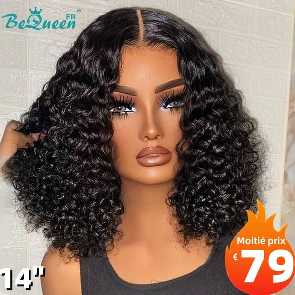 BeQueen "Paula" Perruque Bob deep wave avec Lace Frontale 14 Pouces Moitié prix