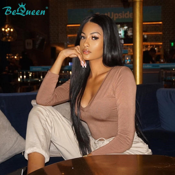 BeQueen Long Straight Lace Front Wig 13X4