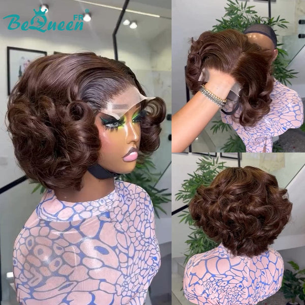 BeQueen "Polysia" Perruque Bob bouncy avec Lace closure 5*5  Couleur marron 12 Pouces Moitié prix