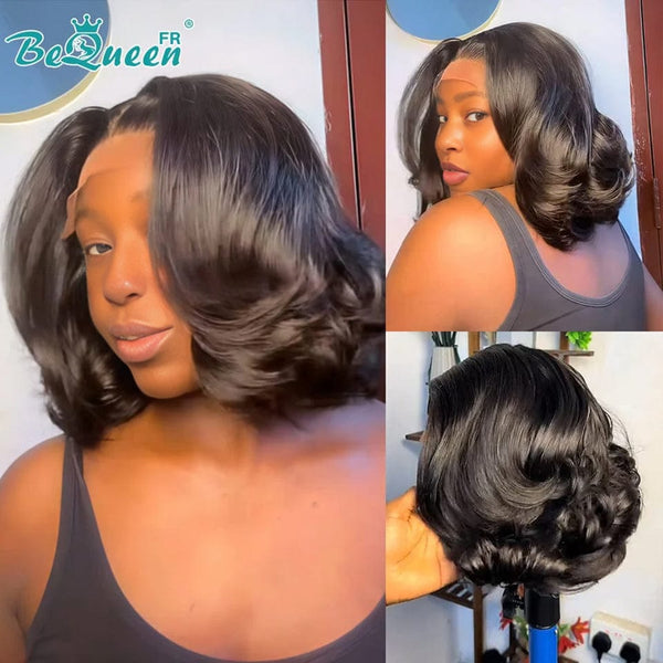 BeQueen "Polysia" Bouncy Bob Wig with Lace Closure 5*5 Style 2