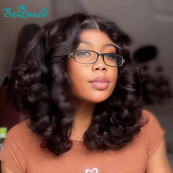 BeQueen "Polysia" Bouncy Bob Wig with 5*5 Lace Closure Style 2