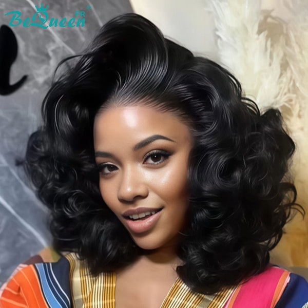 BeQueen "Polysia" Bob-Perücke mit federndem Volumen und kleberloser Lace-Front, Stil 27