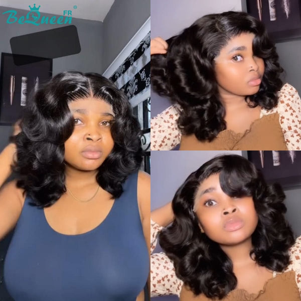 BeQueen "Polysia" Bob-Perücke mit federndem Volumen, kleberlose Lace-Front, Stil 28