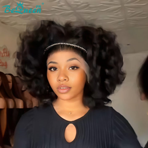 BeQueen "Polysia" Bob-Perücke mit voluminösem Schwung, kleblose Lace-Front, Stil 28