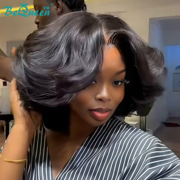 BeQueen "Polysia" Bouncy Bob Wig with Full Lace Front Volume Style 2