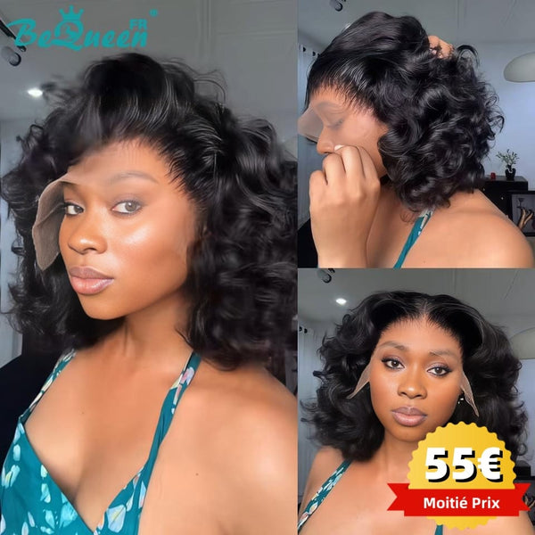 BeQueen "Polysia" Perruque Bob bouncy avec Lace frontale volume pleine style 10