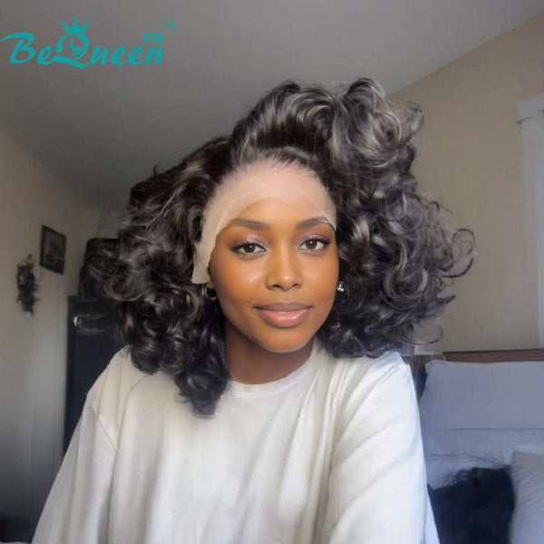 BeQueen "Polysia" Bouncy Bob Wig with Full Lace Front Volume Style 2
