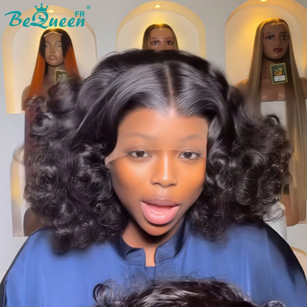 BeQueen "Polysia" Peluca Bob con frente encaje volumen completo estilo 2