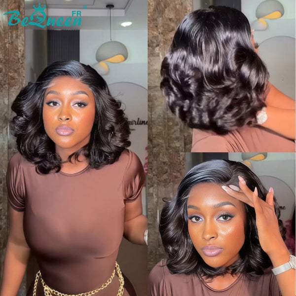 BeQueen "Polysia" Peluca Bob con frente encaje volumen completo estilo 2
