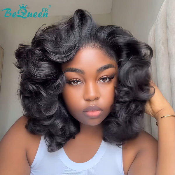 BeQueen "Polysia" Bouncy Bob Wig with Full Lace Front Volume Style 2