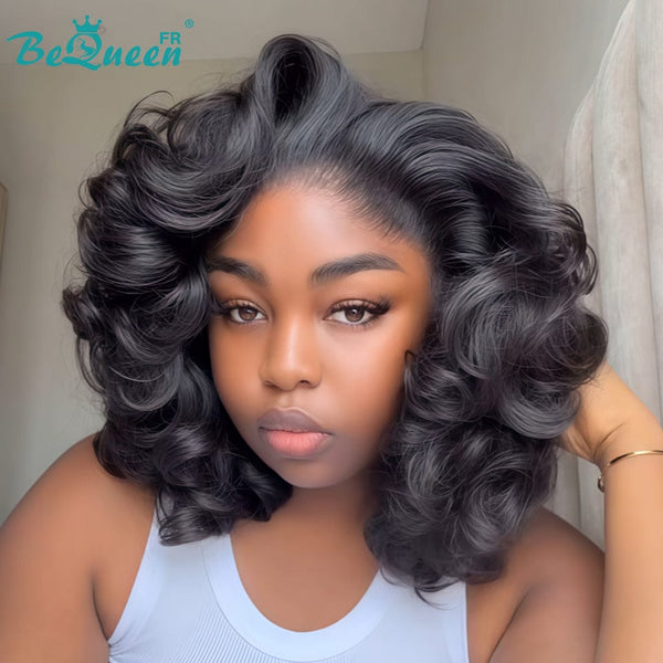 BeQueen "Polysia" Bouncy Bob Wig with Full Lace Front Volume Style 2